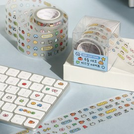 Iconic 아이코닉 두들 데코 키스컷 테이프(스티커 다이어리 꾸미기 다꾸 폰꾸 투명)05 Color Iconic Doodle Deco Kiss-Cut Tape (Sticker Diary Decorating, Phone Decorating Transparent) 05 Color