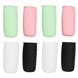 8pcs Travel Leak Proofing Elastic Sleeve Bottle Covers Soft Silicone Toiletry Covers for Body Wash Shampoo