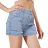 SESERAGI - Pantalones cortos de sarga elástica para mujer, cintura