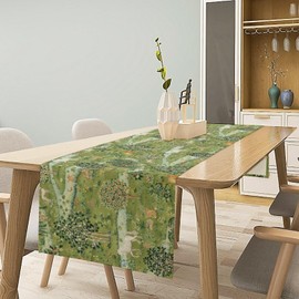 William Morris Original Design Green Table Runner Vintage Floral Table Runner for Dining Table Decor 13 x 36 Inch