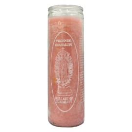 Veladora Virgen De Guadalupe Rosada -Guadalupe Prayer and Religious Candle
