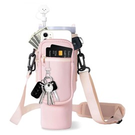 Namvo Water Bottle Carrier Bag With Handle Multifunctional Casual Neoprene Cup Holder With Adjustable Shoulder Strap And Carabiner Clip