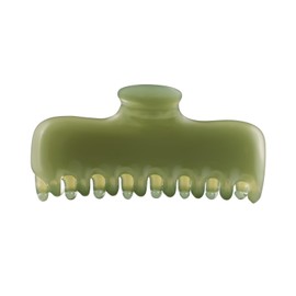 Large Hair Claw Clips for Women,3.8’’ Acetate Hair Clip,Jelly Square Rectangle Clip for Thin Thick Hair,Strong Hold Jaw Clips,Hair Accessories for Women Girls (Olive Green)