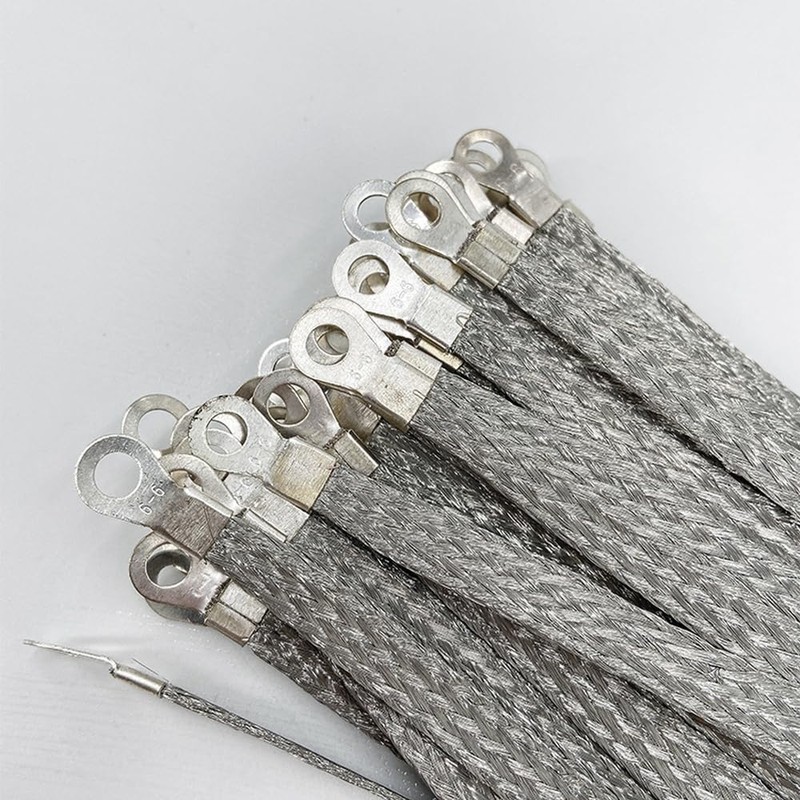 YANYULI 9pcs Car Muffler Earth Flat Braided Ground Strap 200mm