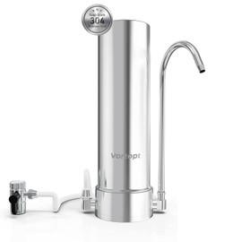 Vortopt F7 Countertop Water Filter System,Rapid Flow,6-8Months or 8000 Gallons Long-Life,5-Stage Filtration- Reduces Chlorine,Heavy Metals,Bad Odors,add Mineral Material-Includes 1 Filter
