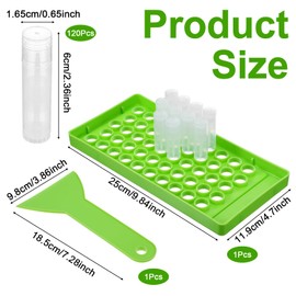 120Pcs Lip Balm Tubes with 50-Hole Filling Tray & Spatula, 5ml Empty Lipstick Tube Containers, BPA-Free DIY Kit for Homemade Cosmetics (Clear Tubes, Green Tray)