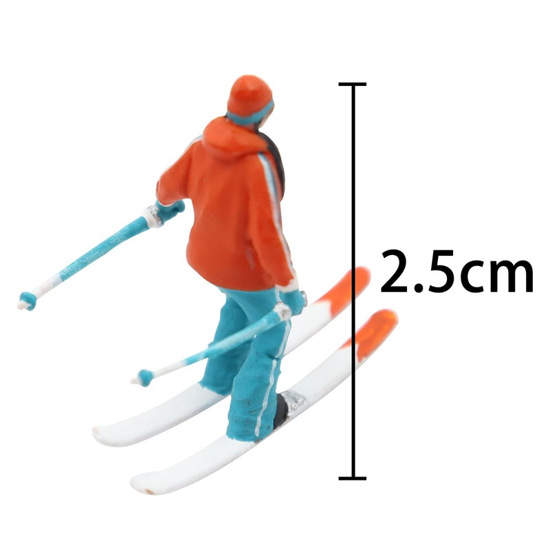 Hsthe Sea 3 Pieces Miniature Model Skiing Figures Scenario Scenes