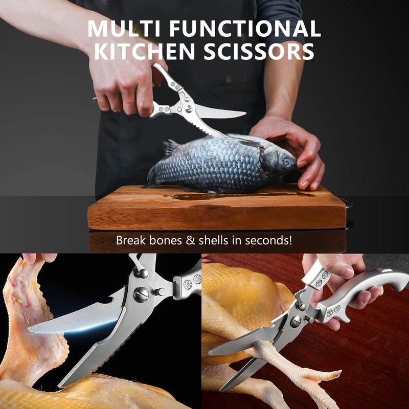Tutuyao Multi-functional Kitchen Scissors – Heavy Duty Poultry, Meat &