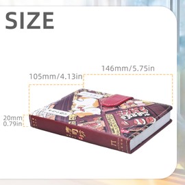 Composition Notebook with Magnetic Clasp, Leather Cover Diary,Cute Japanese Cartoons Printed Kawaii Planner,Sketchbook,Campus Subject Daily DIY Writing Notes,Notepad Travel(224 Sheets,Sushi House)