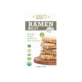 Big Green Organic Food- Organic Millet Ramen, Gluten-Free, Lectin-Free, Non-GMO, Vegan, Wheat and Rice Alternative (2.11 Ounce (12 Pieces))