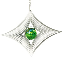 Stainless steel spinner M-Mit Diamond Crystal Decoration - 12 CM x 16.5 CM