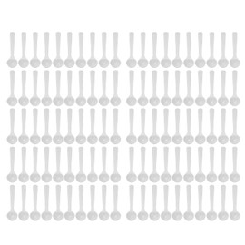 Paquete de 1 Gramo de 100 Mini Cucharas Medidoras Blancas Cucharas Medidoras de Plástico para Fertilización de Jardín Cocina Cocinar Hornear