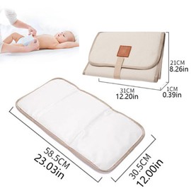 Baby Changing Mat, Portable Changing Mat, Changing Mat for Travel, Baby Changing Blanket Mat for Infants and Toddlers, Breathable, Washable, Reusable, Beige