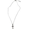 Men Women Stainless Steel Cross Necklace Simple Crucifix Jewelry (Silver,