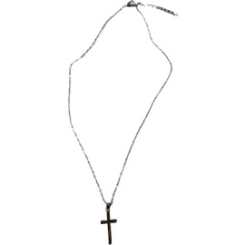 Men Women Stainless Steel Cross Necklace Simple Crucifix Jewelry (Silver, One size)