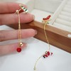 Gold Plated Snowflake Santa Claus Threader Tassel Earrings for Women