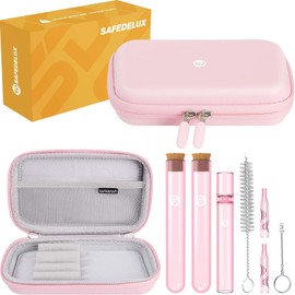 SafeDelux Storage Bag Set with Waterproof Zipper, Carbon Lining Storage Bag Lockable Organizer Case Set Great for Travel (Pink)