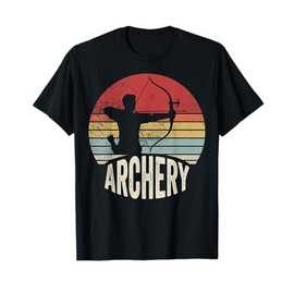 Archery Retro Sunset Bow Arrow Silhouette T-Shirt