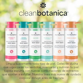 CLEAN BOTÁNICA, Gel de Baño con Extracto de Durazno, Exfoliante Ligero, Sin Parabenos, Restaura tu Piel, 532 ml                                       