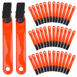 WXJ13 36 Pack Trail Markers with Clips Tacks Hunting Reflector High-Visibility Tree Trail Markers Reflective Trail Markers for Tree-Stand Hunting Outdoor Hiking Hunting (Orange)