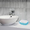 BIMUYI Soap Dish Holder, Embossed Glass Soap Tray, Decorative Soap