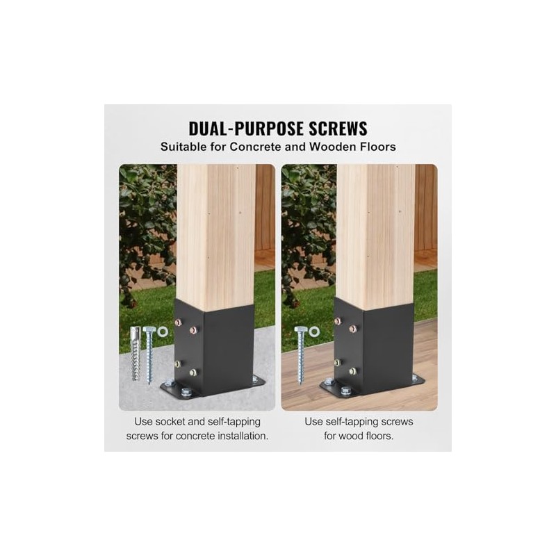 VEVOR 4x4 Post Bracket, 10PC Post Base Brackets, Inner Size