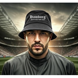 Hamburg Never Walk Alone Anglerhut | Bucket Hat & Mütze Moin für Fußballfans – Unisex Fischerhut im Nordtribüne Support Style – Szene Streetwear für Männer & Frauen