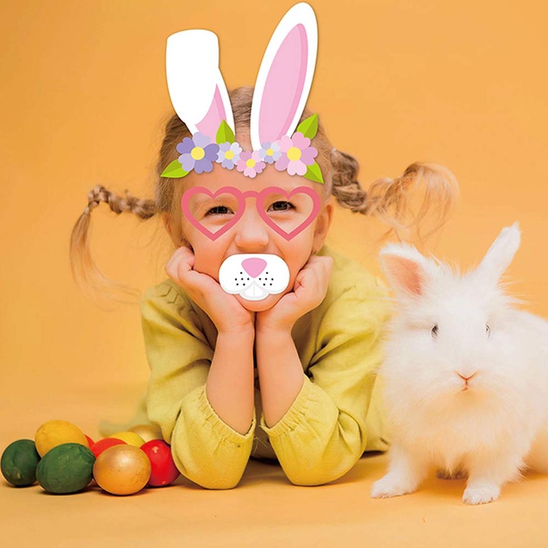 33Pcs Easter Photo Booth Props Kit, PERFQU Easy DIY Needed