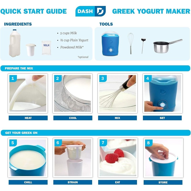 Dash Greek Yogurt Maker Machine LCD Display & Containers Parfaits