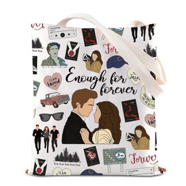 Twilight Vampire Movies Inspired Tote Bag Edward & Bella Fans Gift Forks Washington Gift (enough for UK2)