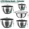Mixing Bowls with Airtight Lids Set, 4 Stainless Steel Bowls