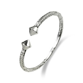 Better Jewelry Thick Pyramid Ends .925 Sterling Silver West Indian Bangle, made in the USA, 1 piece (8)