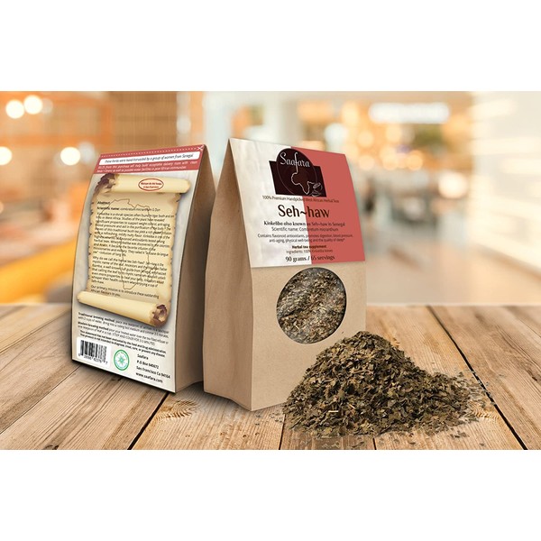 Saafara herbal Teas, Seh-haw, 180 grams/ 130 Servings (Pack of 2), Kinkeliba Leaves.