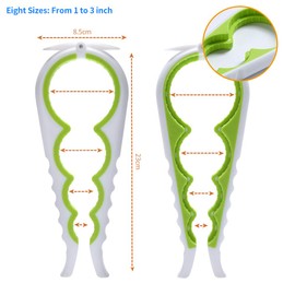 Otstar Can Opener, 5-in-1 Multifunction Bottle Opener Ring Pull Can Opener Set for Weak Hands, Elderly, Arthritis Patients (White and Green)
