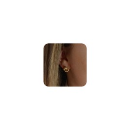 TDBSOQI Chunky Gold Knot Earrings for Women Trendy Gold Geometric Drop Dangle Earrings for Women Jewelry Gift