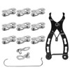 Evponk 10 Pairs 10 Speed Silver Bicycle Chain Magic Links