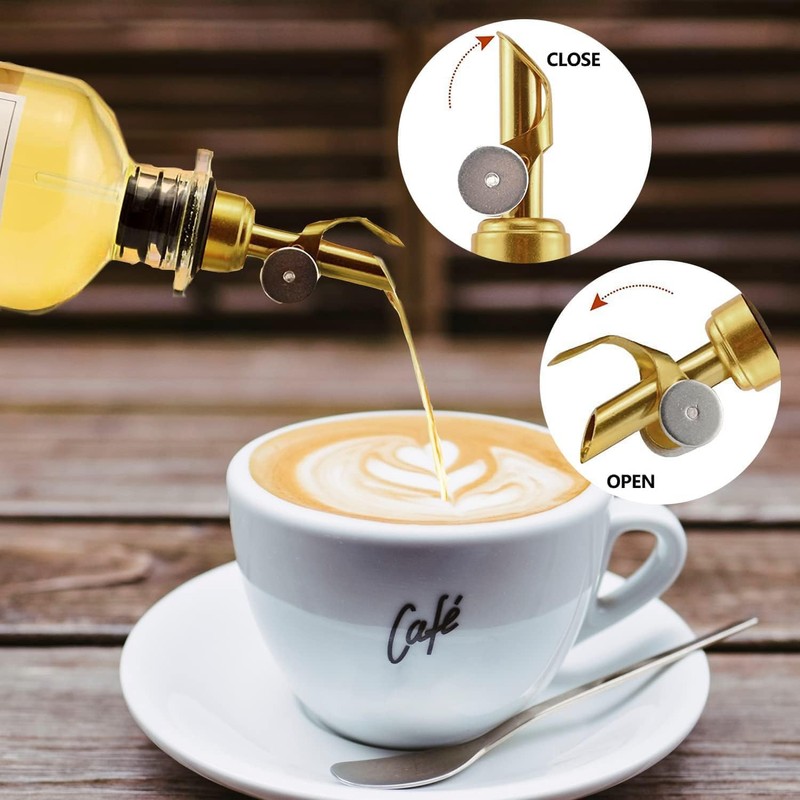 Ezebesta Set of 3 Coffee Syrup Glass Dispenser Bottles 16.23oz