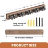 Imillet Broom Holder Wall Mount, Rustic Wood Broom Hanger with