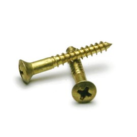 #8-15 Wood Screws - Phillips Oval Head Wood Screws - Brass #8-15 x 1-1/2" Qty 25