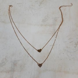 Dainty Layered Chain Heart Pendant Necklace