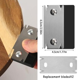 ChAusa Edge Banding Trimme Black Mini Edge Band Trimmer & Cutter 2.56x1.57in Stainless Steel Blade for Wood PVC ABS Veneer Edge Bander Deburring Tool