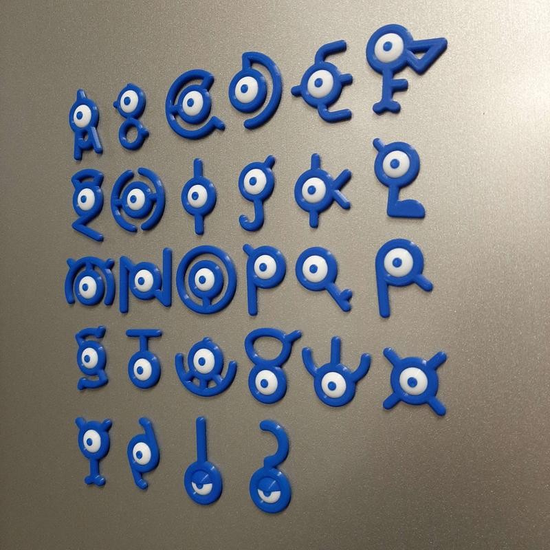 Unown Fridge Magnets - Shiny Unown and Custom Words -