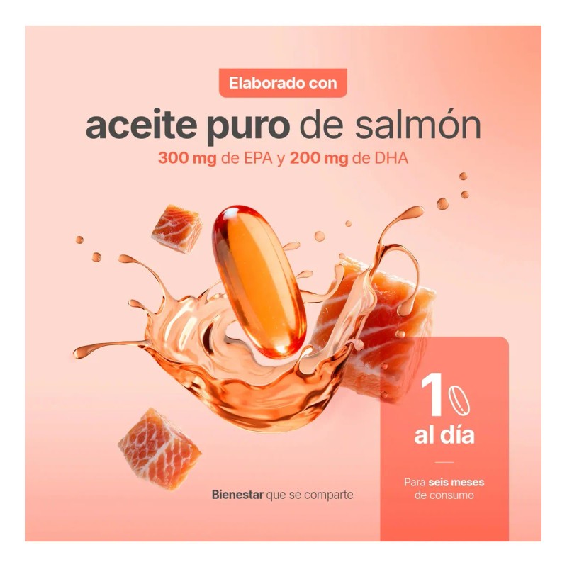 Omega Aceite Salmón Epa Dha 180 Cápsulas Life