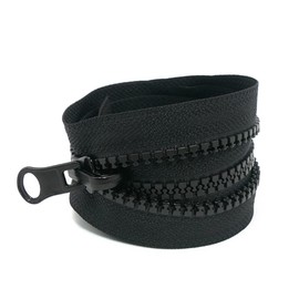 1 x zip in black, 70 cm, long spiral zip, 8 zips, for jackets, bags, bed linen (black)