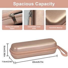TUNYINSH Travel Case for Oral-B/Oral-B Pro/Phlips Sonicare Electric Toothbrush with 2pcs Toothbrush Heads Cover Cap, Portable Hard Protective Storage Bag with Accessories Storage (Gold)