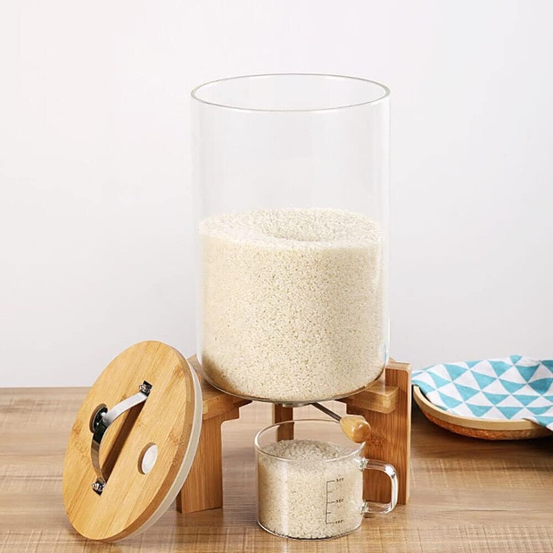Xuthusman Capacity Airtight Glass Dry Food Storage Container Cereal Rice