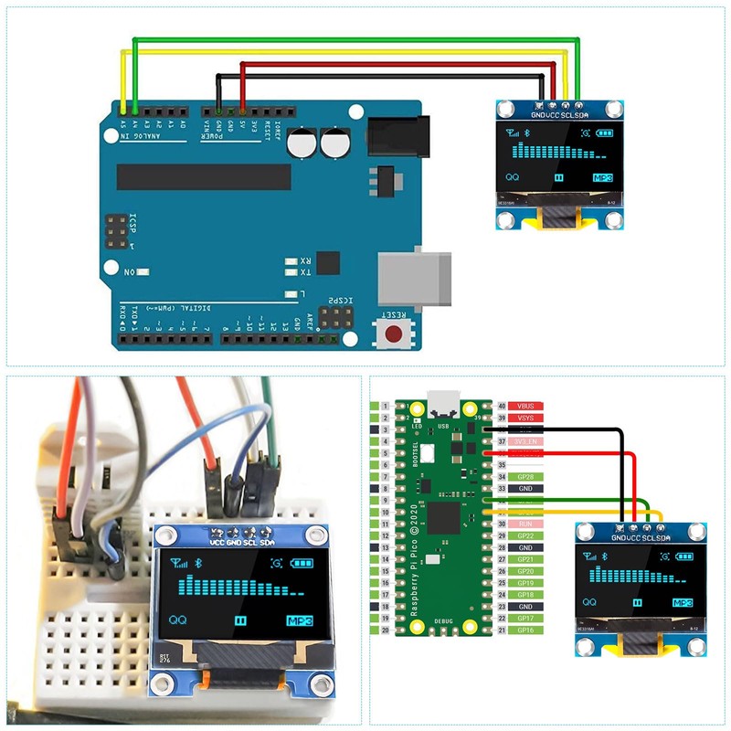 APKLVSR 3 x 0.96 Inch OLED Display I2C 128 x