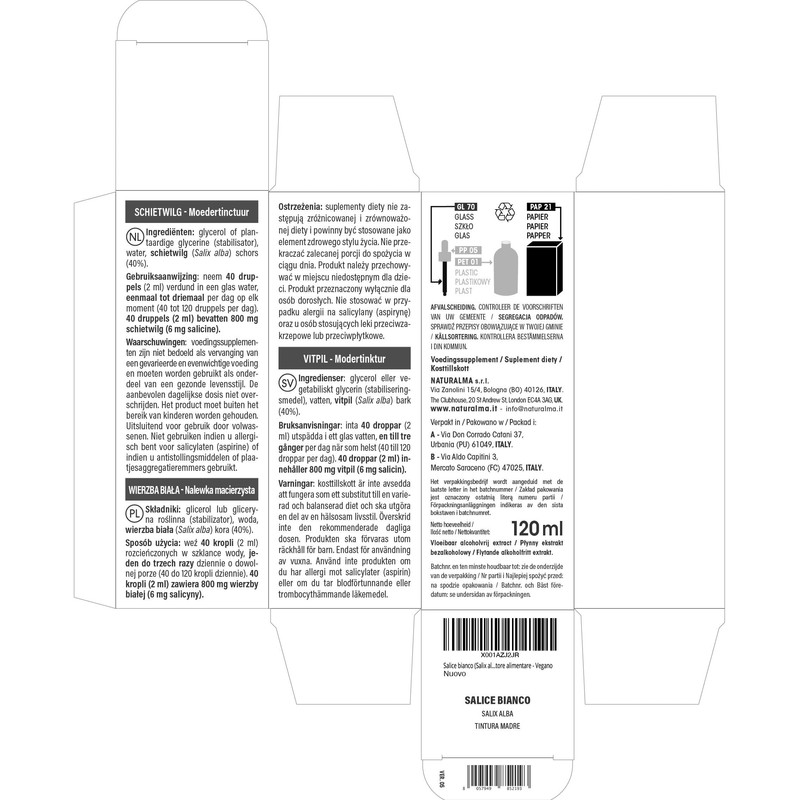 White Willow (Salix alba) bark Alcohol-Free Mother Tincture Naturalma -