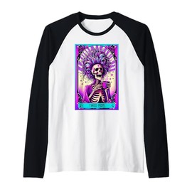 Tired Mom Tarot Card Mama Skeleton Mother Wife Mum Coffee Raglan Baseball Tee