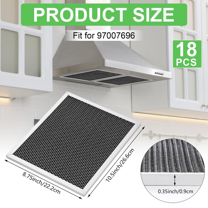 Hortsun 18 Pack Range Hood Filter 8.75 x 10.5 Inch